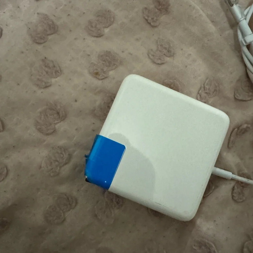 Apple White Charger with Blue Tape